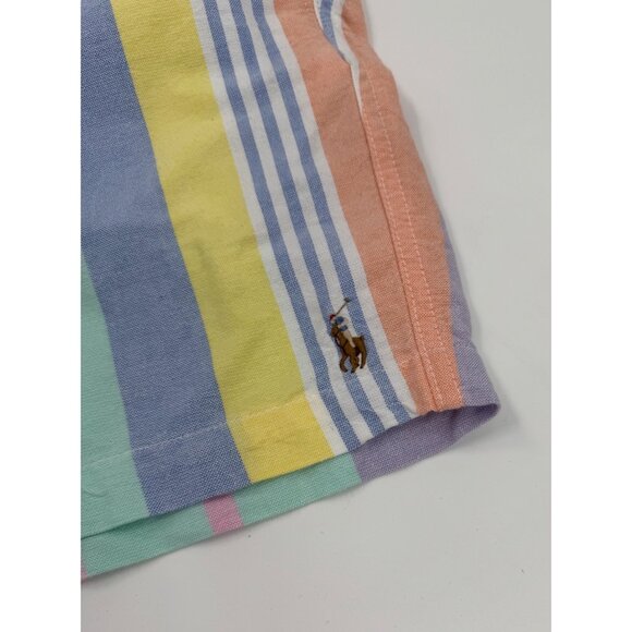 Polo Ralph Lauren Mens XXL Striped Pastel Cotton Shorts With Button Details & Po - Picture 2 of 11